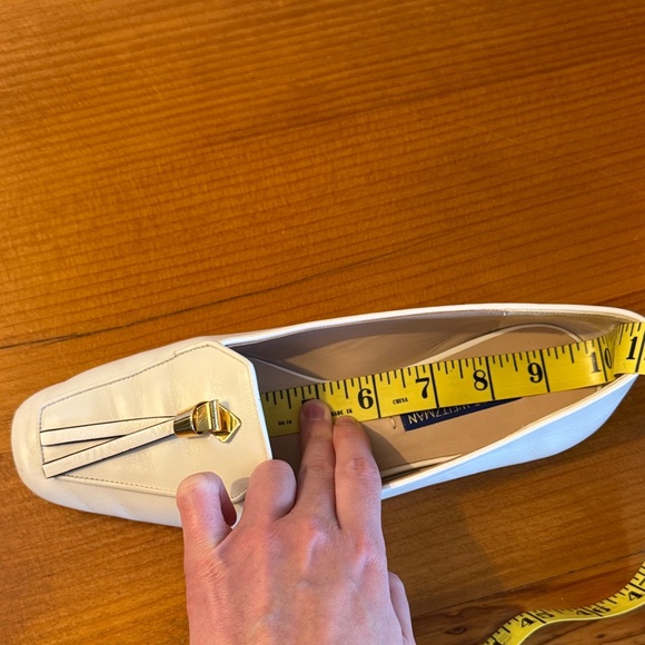 Stuart Weitzman White Flats with Gold Accent - Picture 14 of 16
